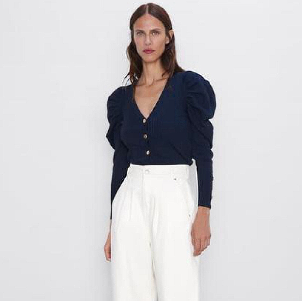Zara Puff Sleeve Cardigan